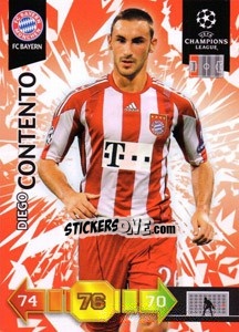 Cromo Diego Contento - UEFA Champions League 2010-2011. Adrenalyn XL - Panini