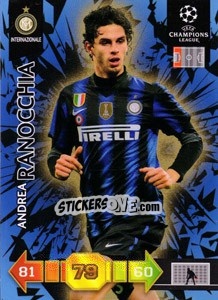 Sticker Andrea Ranocchia - UEFA Champions League 2010-2011. Adrenalyn XL - Panini