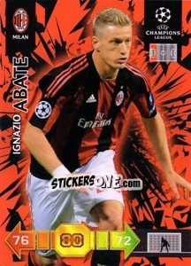 Sticker Ignazio Abate - UEFA Champions League 2010-2011. Adrenalyn XL - Panini