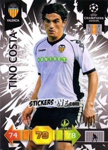 Cromo Tino Costa - UEFA Champions League 2010-2011. Adrenalyn XL - Panini