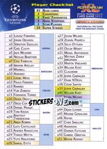 Sticker Checklist (u1 - u100) - UEFA Champions League 2010-2011. Adrenalyn XL - Panini