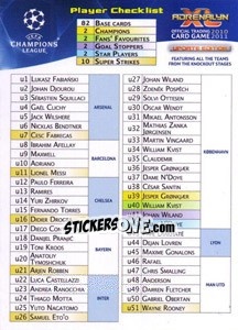 Sticker Checklist (u1 - u100) - UEFA Champions League 2010-2011. Adrenalyn XL n. CHK_UPDATE - Panini