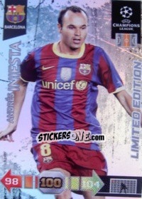 Sticker Andrés Iniesta - UEFA Champions League 2010-2011. Adrenalyn XL n. LE6 - Panini