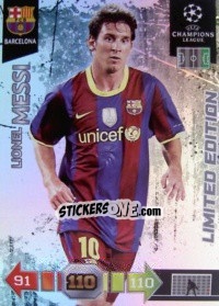 Sticker Lionel Messi - UEFA Champions League 2010-2011. Adrenalyn XL n. LE7 - Panini