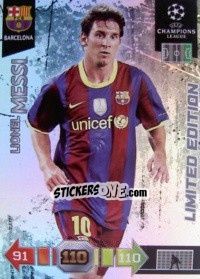 Cromo Lionel Messi - UEFA Champions League 2010-2011. Adrenalyn XL - Panini