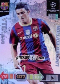 Sticker David Villa - UEFA Champions League 2010-2011. Adrenalyn XL - Panini