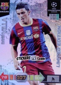 Cromo David Villa - UEFA Champions League 2010-2011. Adrenalyn XL - Panini