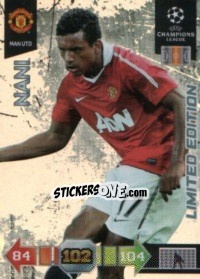 Sticker Nani - UEFA Champions League 2010-2011. Adrenalyn XL - Panini