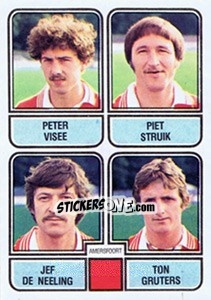Sticker Peter Visee / Piet Struik / Jef de Neeling / Tom Gruters - Voetbal 1981-1982 - Panini
