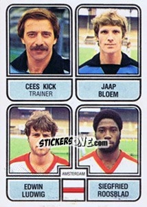 Sticker Cees Kick / Jaap Bloem / Edwin Ludwig / Siegfried Roosbald - Voetbal 1981-1982 - Panini