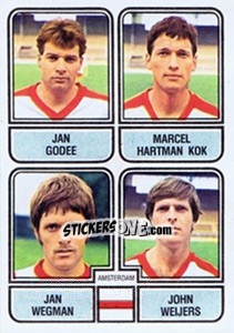 Cromo Jan Godee / Marcel Hartman Kok / Jan Wegman / John Weijers - Voetbal 1981-1982 - Panini
