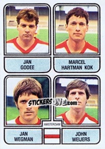 Sticker Jan Godee / Marcel Hartman Kok / Jan Wegman / John Weijers - Voetbal 1981-1982 n. 371 - Panini