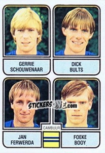 Sticker Gerrie Schouwenaar / Dick Bults / Jan Ferwerda / Foeke Booy - Voetbal 1981-1982 - Panini