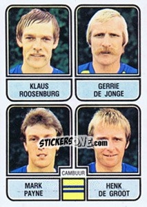 Sticker Klaus Roosenburg / Gerrie de Jonge / Mark Payne / Henk de Groot - Voetbal 1981-1982 n. 375 - Panini