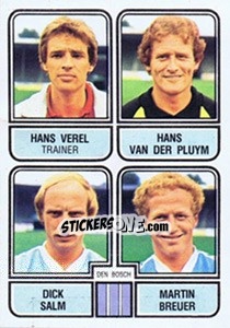 Sticker Hans Verel / Hans van der Pluym / Dick Salm / Martin Breuer - Voetbal 1981-1982 n. 376 - Panini