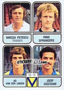 Sticker Mircea Petescu / Rinie Sprangers / Ad van der Linden / Joop Oostdam - Voetbal 1981-1982 - Panini