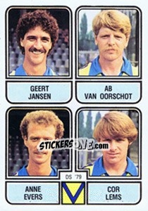 Sticker Geert Jansen / Ab van Oorschot / Anne Evers / Cor Lems - Voetbal 1981-1982 n. 381 - Panini