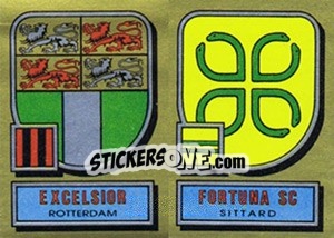Sticker Badge Excelsior / Badge Fortuna SC - Voetbal 1981-1982 n. 386 - Panini