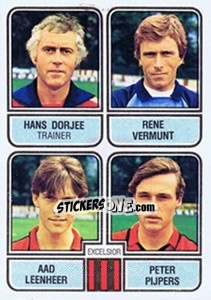 Sticker Hans Dorjee / Rene Vermunt / Aad Leenheer / Peter Pijpers - Voetbal 1981-1982 - Panini