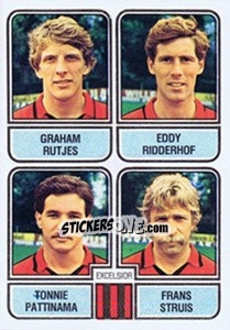 Sticker Graham Rutjes / Eddy Ridderhof / Tonnie Pattinama / Frans Struis - Voetbal 1981-1982 - Panini