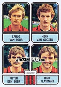 Sticker Carlo van Tour / Henk van Goozen / Pieter den Boer / Rinie Plasmans - Voetbal 1981-1982 - Panini