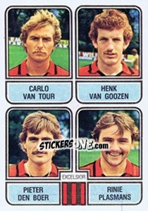 Sticker Carlo van Tour / Henk van Goozen / Pieter den Boer / Rinie Plasmans - Voetbal 1981-1982 n. 389 - Panini