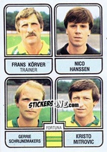 Sticker Frans Korver / Nico Hanssen / Gerrie Schrijnemakers / Kristo Mitrovic - Voetbal 1981-1982 - Panini