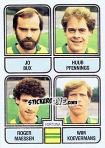 Sticker Jo Bux / Huub Pfennings / Roger Maessen / Wim Koevermans - Voetbal 1981-1982 n. 391 - Panini