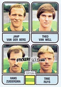 Cromo Jaap van der Berg / Theo van Well / Hans Zuidersma / Tinie Ruys - Voetbal 1981-1982 - Panini