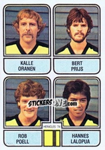 Sticker Kalle Oranen / Bert Prijs / Rob Poell / Hannes Lalopua - Voetbal 1981-1982 n. 402 - Panini
