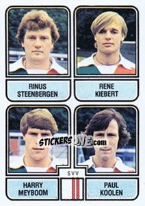 Sticker Rinus Steenbergen / Rene Kiebert / Harry Meyboom / Paul Koolen - Voetbal 1981-1982 n. 405 - Panini