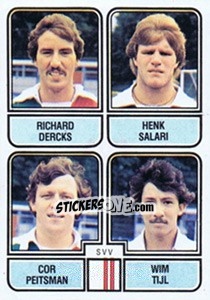 Sticker Richard Dercks / Henk Salari / Cor Peitsman / Wim Tijl - Voetbal 1981-1982 - Panini