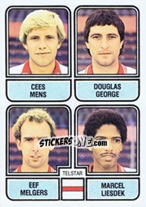 Sticker Cees Mens / Douglas George / Eef Melgers / Marcel Liesdek - Voetbal 1981-1982 - Panini