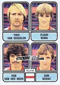 Sticker Theo van Seggelen / Floor Buma / Rob van der Meer / Sem Wokke - Voetbal 1981-1982 - Panini