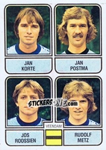 Sticker Jan Korte / Jan Postma / Jos Roossien / Rudolf Metz - Voetbal 1981-1982 n. 412 - Panini