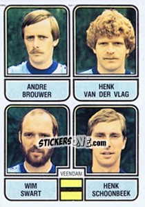 Sticker Andre Brouwer / Henk van der Vlag / Wim Swart / Henk Schoonbeek - Voetbal 1981-1982 n. 413 - Panini