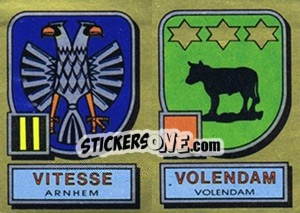 Sticker Badge Vitesse / Badge Volendam - Voetbal 1981-1982 - Panini