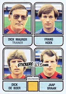 Cromo Dick Maurer / Frans Hoek / Dick de Boer / Jaap Braan - Voetbal 1981-1982 - Panini