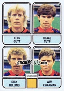 Cromo Kees Guyt / Klaas Tuip / Dick Helling / Wim Kwakman - Voetbal 1981-1982 - Panini