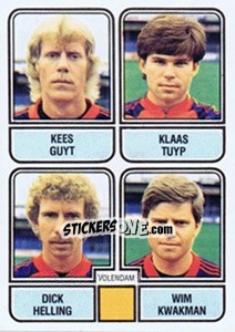 Sticker Kees Guyt / Klaas Tuip / Dick Helling / Wim Kwakman - Voetbal 1981-1982 n. 419 - Panini
