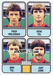 Figurina Prop Molenaar / Rene Tol / Wim Tol / Jaap Jonk - Voetbal 1981-1982 - Panini