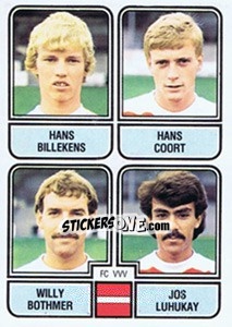 Sticker Hans Billekens / Hans Coort / Willy Bothmer / Jos Luhukay - Voetbal 1981-1982 - Panini