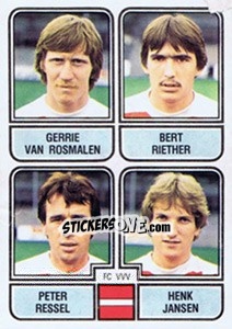 Sticker Gerrie van Rosmalen / Bert Riether / Peter Ressel / Henk Jansen - Voetbal 1981-1982 - Panini