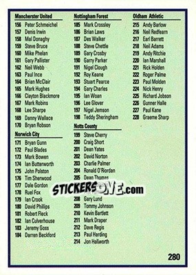 Sticker Checklist - Shooting Stars 1991-1992 n. 280 - Merlin