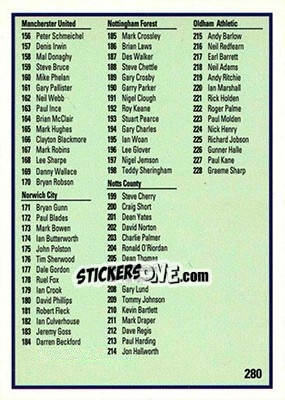 Sticker Checklist - Shooting Stars 1991-1992 - Merlin