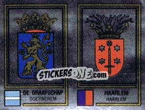 Sticker Badge De Graafschap / Badge Haarlem - Voetbal 1980-1981 n. 329 - Panini