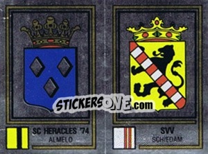 Sticker Badge SC Heracles '74 / Badge SVV - Voetbal 1980-1981 - Panini