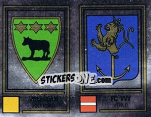 Sticker Badge Volendam / Badge FC VVV - Voetbal 1980-1981 - Panini