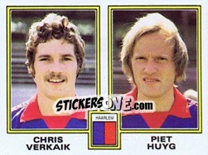 Sticker Chris Verkaik / Piet Huyg - Voetbal 1980-1981 n. 385 - Panini