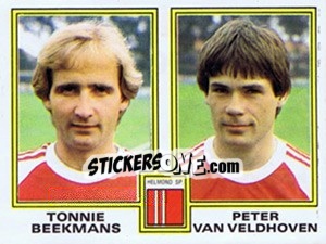 Sticker Tonnie Beekmans / Peter van Veldhoven - Voetbal 1980-1981 n. 396 - Panini